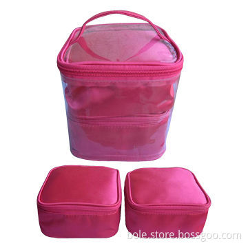Satin Cosmetic Bag Set, Various Color and Material Available